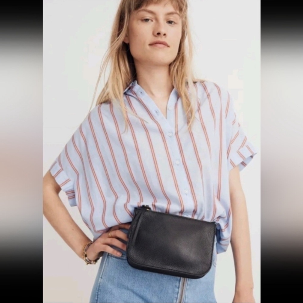 Madewell Black Leather Crossbody Belt Bag - Picture 2 of 12